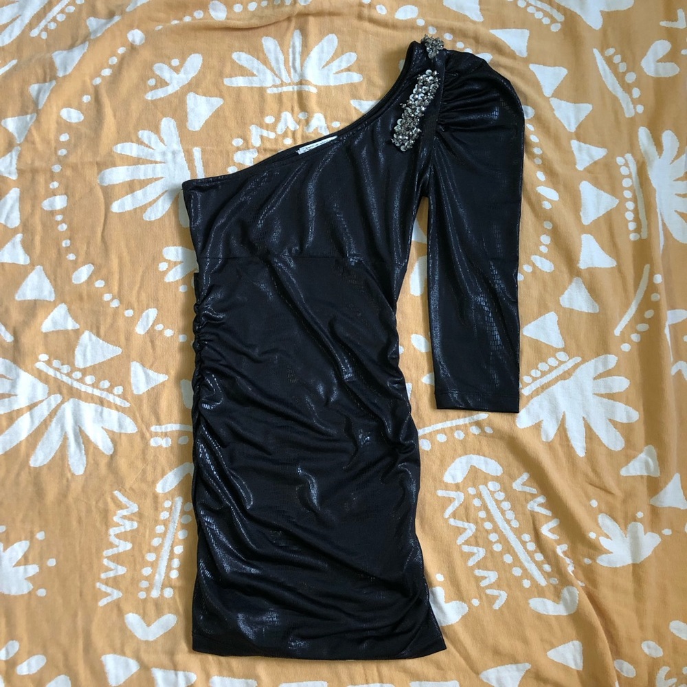 Black mini dress one shoulder XS LBD